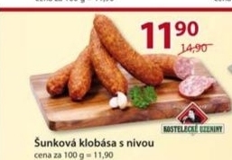 Klobasa sunkova s nivou kostelecke uzeniny