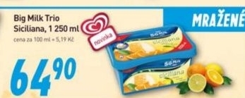 Zmrzlina ve vanicce big milk algida