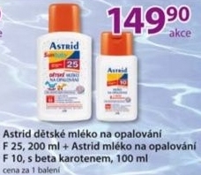 Mleko detske na opalovani of 25 astrid