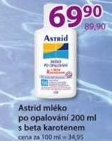 Mleko po opalovani astrid
