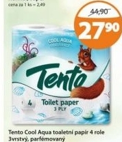 Toaletni papir 3vrstvy cool aqua tento