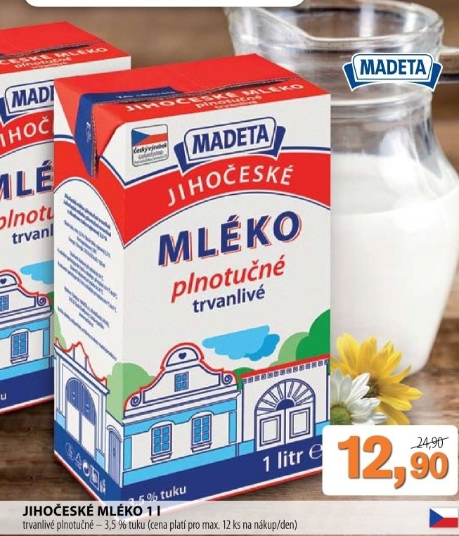 Mleko jihoceske trvanlive madeta 3 5 plnotucne