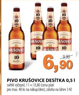 Pivo svetle vycepni 10 krusovice