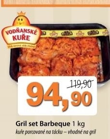 Kure porcovane barbeque grill set vodnanske kure