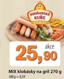 Klobasy grilovaci mix vodnanske kure