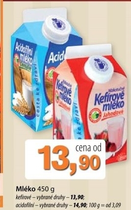 Napoj kefirove mleko ochucene mlekarna valasske mezirici