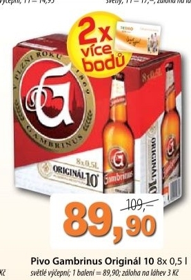 Pivo svetle vycepni original 10 gambrinus