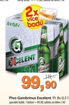 Pivo svetly lezak 11 excelent gambrinus
