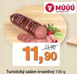 Salam turisticky maso uzeniny pisek