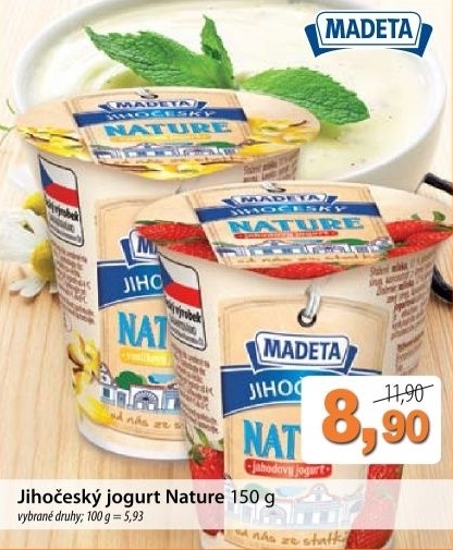 Jogurt nature ochuceny jihocesky madeta