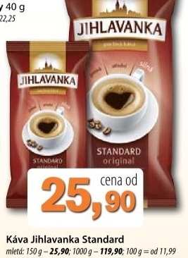 Kava mleta standard jihlavanka