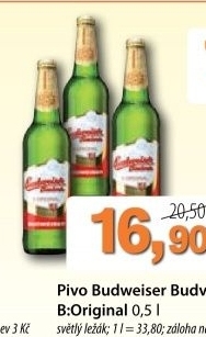 Pivo svetly lezak b original budejovicky budvar