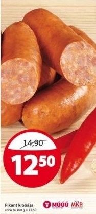 Klobasa pikant maso uzeniny pisek