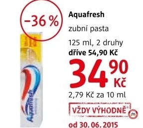 Pasta na zuby aquafresh