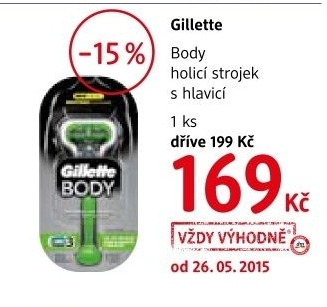 Strojek holici pansky body gillette