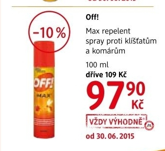 Repelent sprej na komary a klistata max off