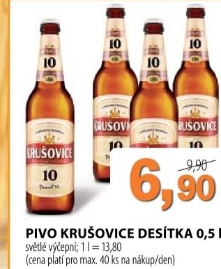 Pivo svetle vycepni 10 krusovice