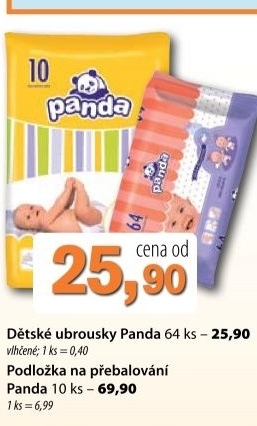 Ubrousky vlhcene detske panda