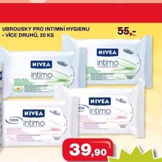 Ubrousky pro intimni hygienu intimo nivea