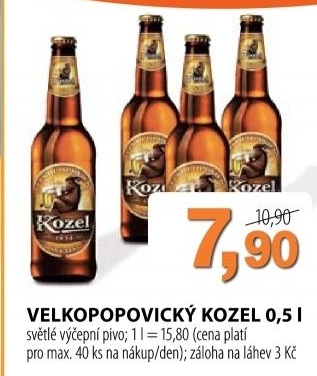 Pivo svetle vycepni 10 velkopopovicky kozel