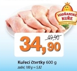 Ctvrtky kureci zadni mrazene vodnanske kure