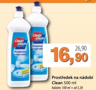 Prostredek na nadobi clean clean