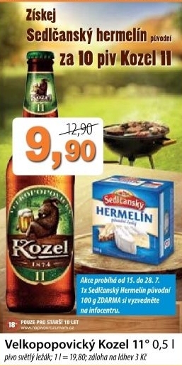 Pivo svetly lezak 11 medium velkopopovicky kozel
