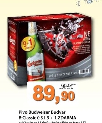 Pivo svetle vycepni b classic budweiser budvar
