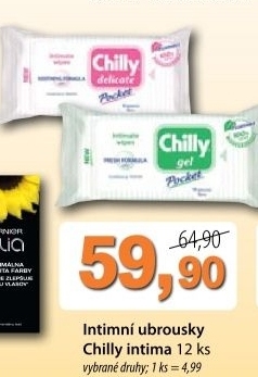 Ubrousky pro intimni hygienu pocket chilly