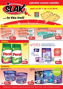 akční leták Šlak drogerie 28.7.2015-11.8.2015