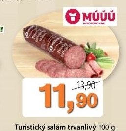 Salam turisticky maso uzeniny pisek