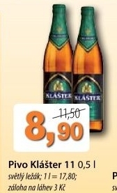 Pivo svetly lezak 11 klaster