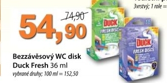 Wc blok gelove pasky fresh stick duck