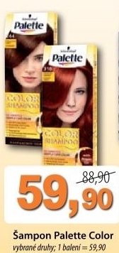 Barva na vlasy color shampoo palette schwarzkopf