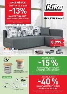 akční leták Kika nábytek 10.8.2015-23.8.2015