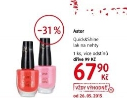 Lak na nehty quick shine astor