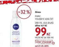 Micelarni voda cistici zklidnujici 3v1 nivea
