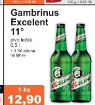 Pivo svetly lezak 11 excelent gambrinus