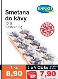Smetanky do kavy ranko