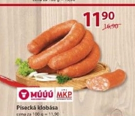 Klobasa pisecka maso uzeniny pisek