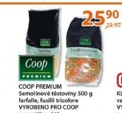 Testoviny semolinove coop premium