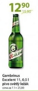 Pivo svetly lezak 11 excelent gambrinus