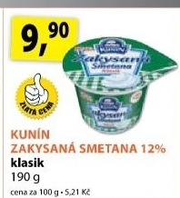 Smetana zakysana klasik kunin 12