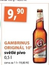 Pivo svetle vycepni original 10 gambrinus