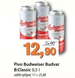 Pivo svetle vycepni b classic budweiser budvar