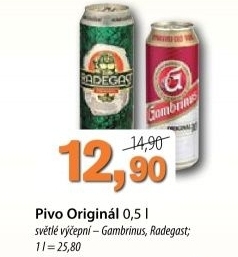 Pivo svetle vycepni original 10 gambrinus