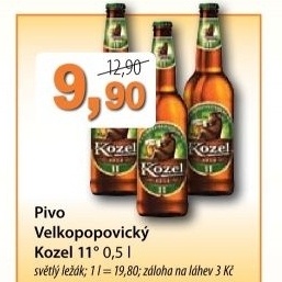 Pivo svetly lezak 11 medium velkopopovicky kozel