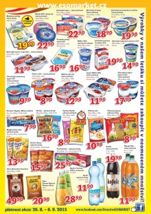 akční leták ESO MARKET 26.8.2015-6.9.2015
