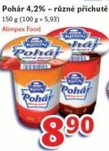 Dezert mlecny pohar kunin