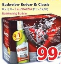 Pivo svetle vycepni b classic budweiser budvar